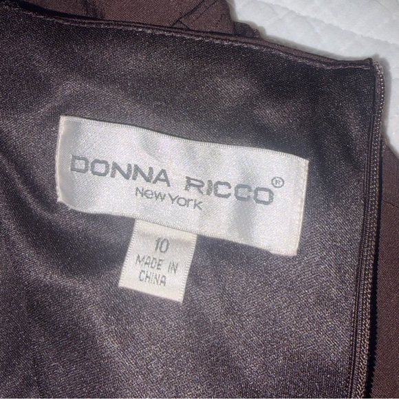 Donna Ricco Y2K Halter Fairy Midi Dress. Chocolate Brown. Size: 10. - Picture 6 of 9